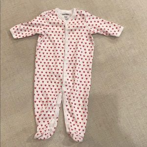 Roller Rabbit onesie with little red hearts - 3-6M